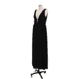 Sexy Deep V  Black Long Formal Dress