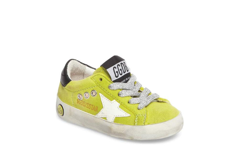 Golden Goose Sneakers Superstar Kids Green Lime Suede G31KS001.A32