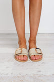 Cayo Slide - Light Gold Woven